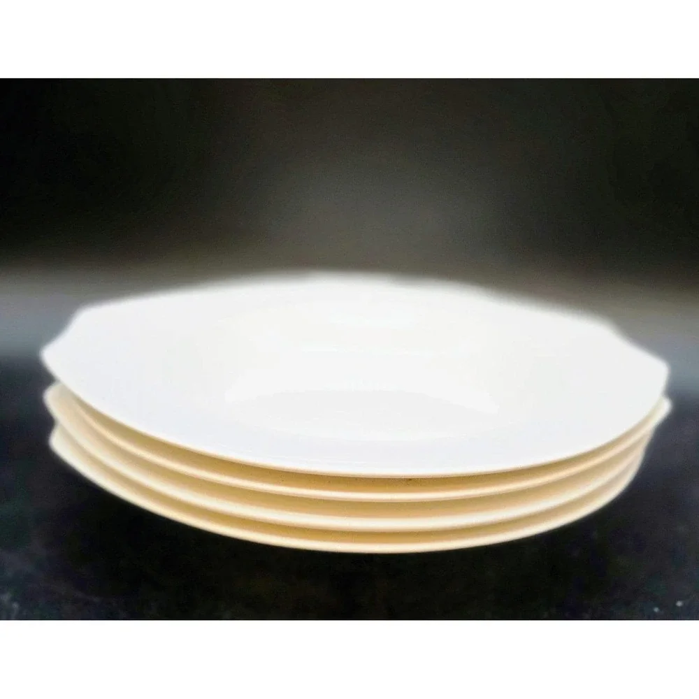 Set/4 Vintage White Villeroy & Boch Alba Rimmed Soup Bowl  9